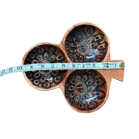 VTG Handmade Mexican Wooden Bowl Set Hand Painted Birds Signed Jose Angel Ixtapa - Picture 9 of 11